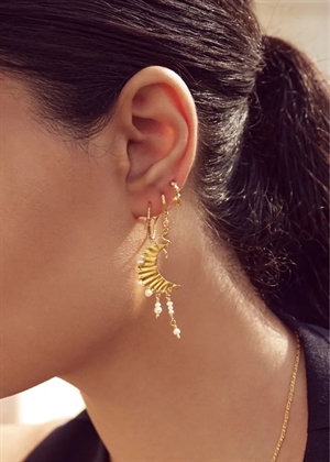 Amalie earrings Forgyldt Maanesten
